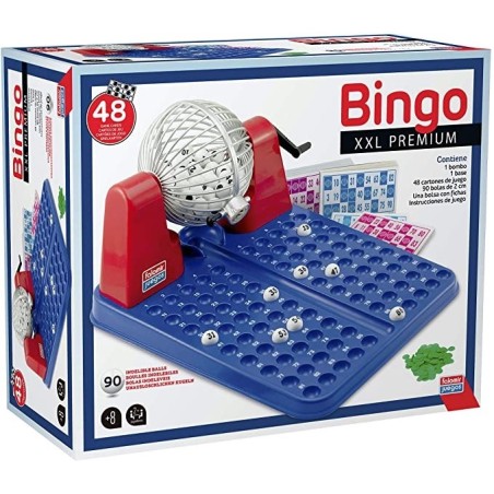 Falomir Bingo XXL contine 90 bolas 48 cartones y fichas