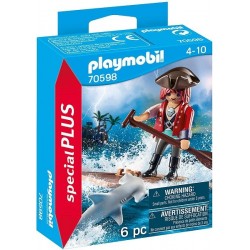 Playmobil 70598 Pirata con balsa y tiburón martillo Special Plus Edad: 4+