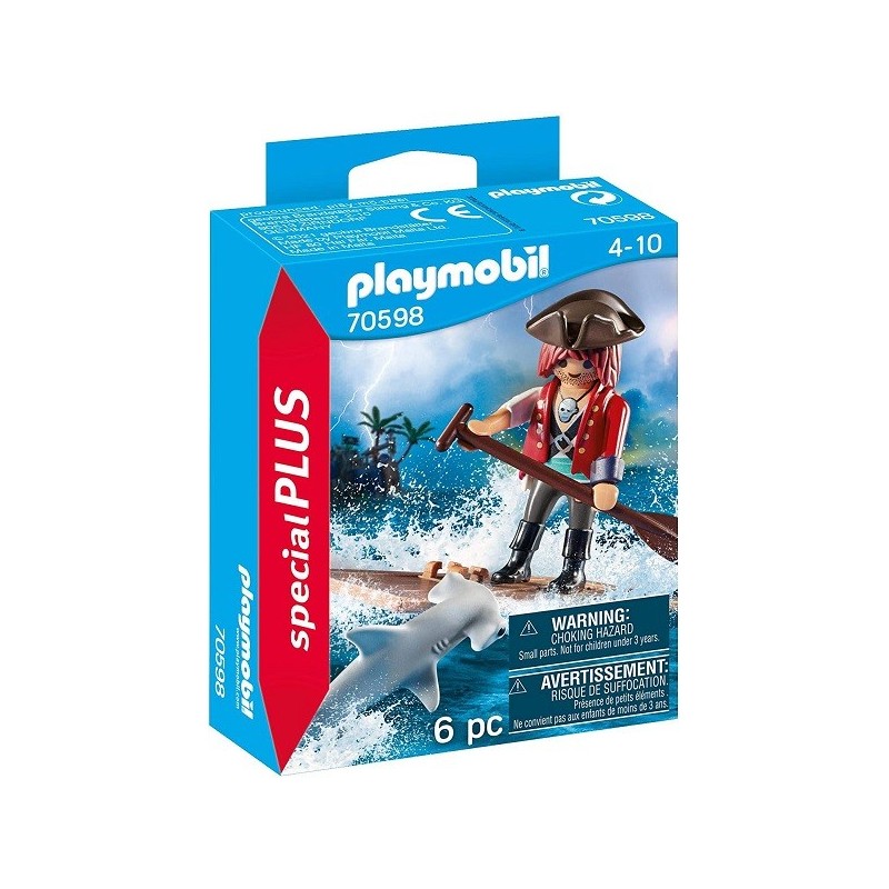 Playmobil 70598 Pirata con balsa y tiburón martillo Special Plus Edad: 4+