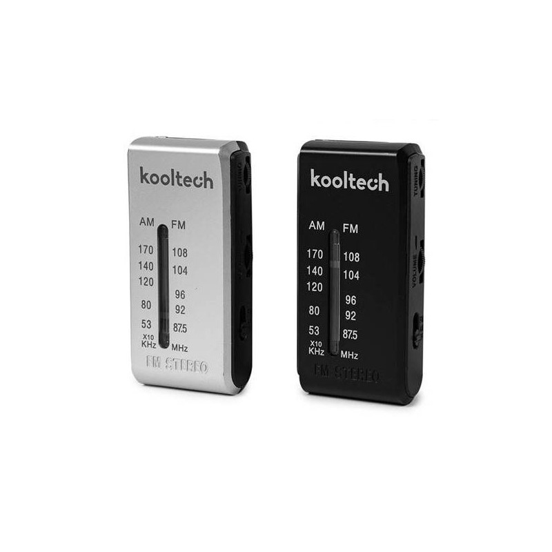 Radio AM FM de bolsillo Kooltech CPR149 usa 2 pilas AAA 8x4x2cm color surtido Radio AM FM de bolsillo Kooltech CPR149 usa 2 pilas AAA 8x4x2cm color surtido