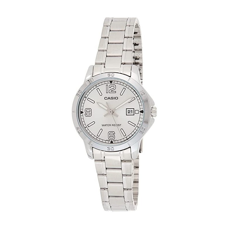 Reloj Casio mujer LTP-V004D-7B correa y esfera plateada con calendario Reloj Casio mujer LTP-V004D-7B correa y esfera plateada con calendario