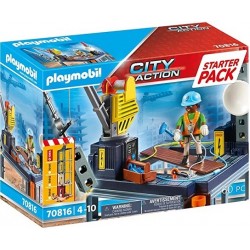 Playmobil 70816 Starter Pack Construcción con grúa edad 4+. Playmobil construcción