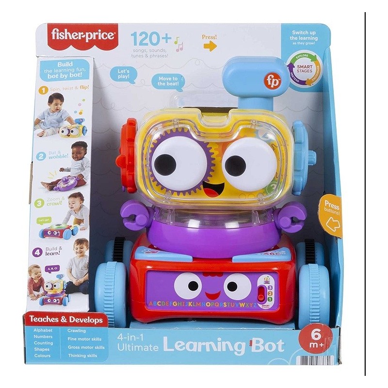 Fisher-Price Tito Robotito Robot Aprendizaje 3 en 1 Juguete interactivo con luces y sonidos para bebés +6 meses Mattel HCK45 Fisher-Price Tito Robotito Robot Aprendizaje 3 en 1 Juguete interactivo con luces y sonidos para bebés +6 meses Mattel HCK45