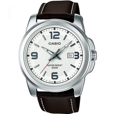 Casio Reloj de Pulsera MTP-1314PL-7AVEF correa negra esfera blanca con calendario