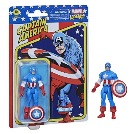 Marvel Classic vintage - Figura del Capitán América de 9.5 cm - Colección Retro Hasbro F2652