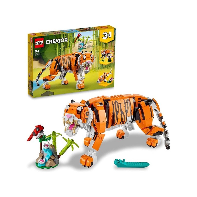 Lego 31129 Creator 3en1 Tigre Majestuoso Panda o Pez edad +9 años Lego 31129 Creator 3en1 Tigre Majestuoso Panda o Pez edad +9 años