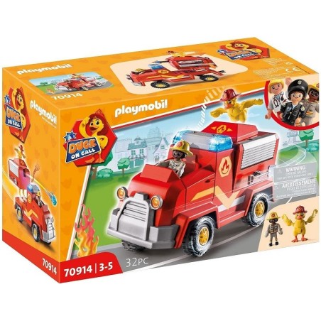Playmobil Duck On Call 70914 Vehículo de Emergencia de los Bomberos, Con luz y sonido Edad 3-5 años