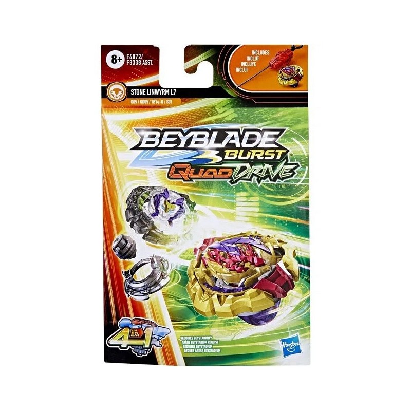Hasbro Beyblade Burst QuadDrive, Starter Pack Stone Linwyrm L7 Hassbro F4072 edad +8 años Hasbro Beyblade Burst QuadDrive, Starter Pack Stone Linwyrm L7 Hassbro F4072 edad +8 años