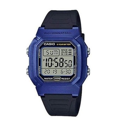 Casio Reloj Digital con Correa caucho negra W-800HM-2A esfera azul