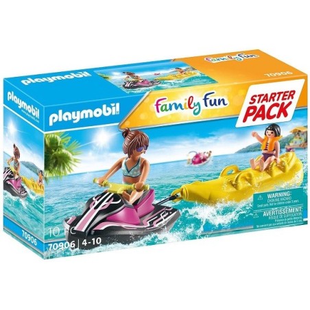 Playmobil Family Fun 70906 Starter Pack Moto de Agua con bote banana, Flotante edad +4 años