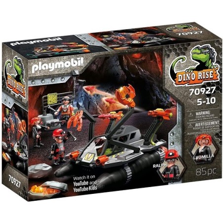 PLAYMOBIL Dino Rise 70927 Comet Corp. Taladro de Demolición, Con accionamiento de oruga, edad +5 años