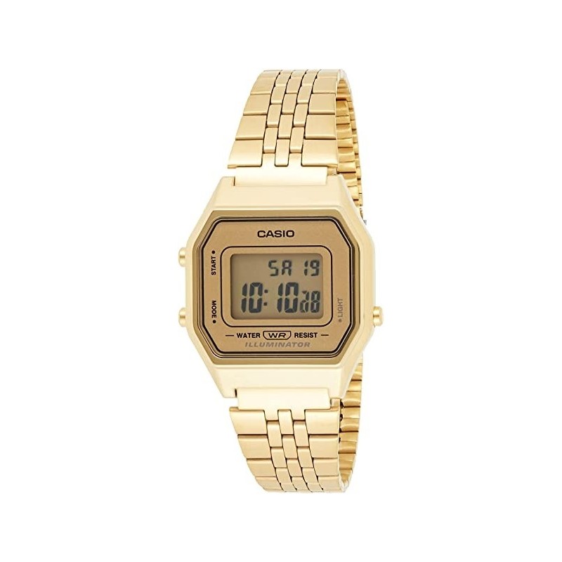 Reloj casio dorado señora LA680WGA-9D digital correa metálica