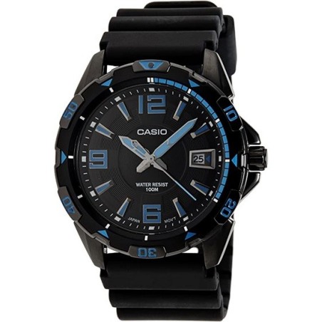 Reloj Casio caballero analógio MTD-1065B-1A1 correa caucho negra caja metálica