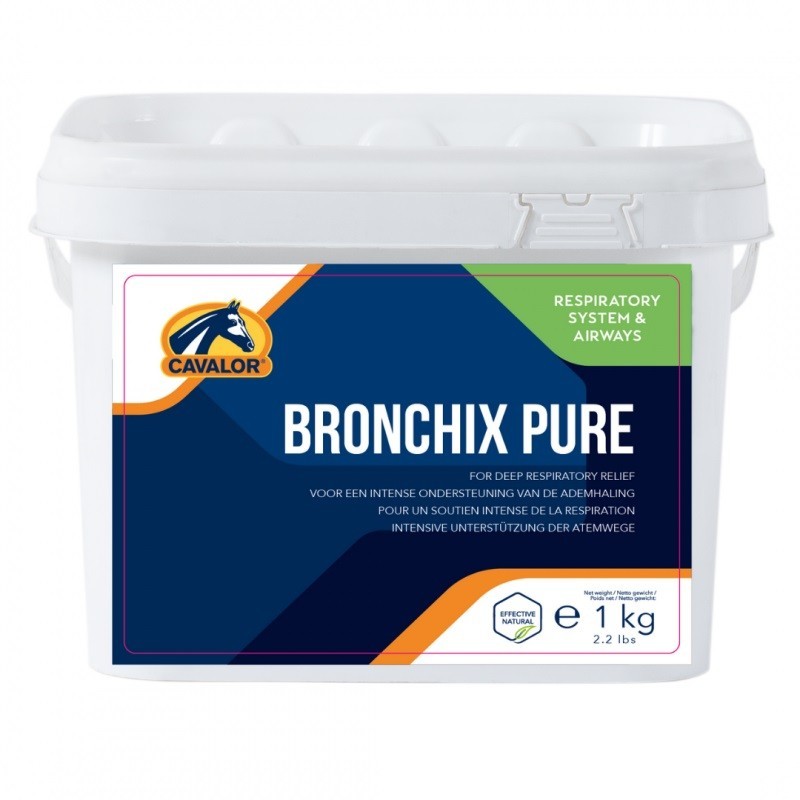 Bronchix Pure Cavalor 1 Kg Suplemento en polvo que permeabiliza las vías respiratorias y mejora la recuperación Bronchix Pure Cavalor 1 Kg Suplemento en polvo que permeabiliza las vías respiratorias y mejora la recuperación