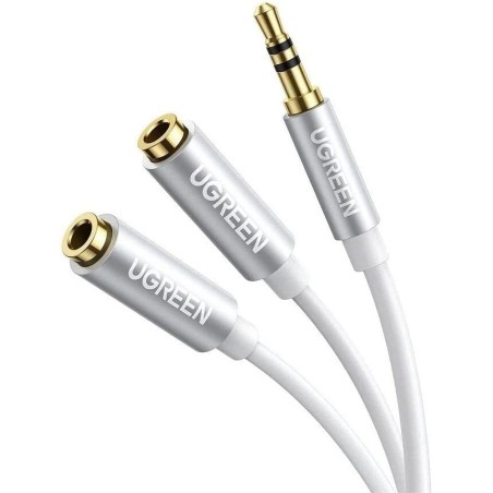 UGREEN Adaptador Divisor de Auriculares Jack 3.5mm macho a 2 hembras, Cable Splitter de Audio Duplicador Ladron Stereo para 2 Au