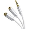UGREEN Adaptador Divisor de Auriculares Jack 3.5mm macho a 2 hembras, Cable Splitter de Audio Duplicador Ladron Stereo para 2 Au