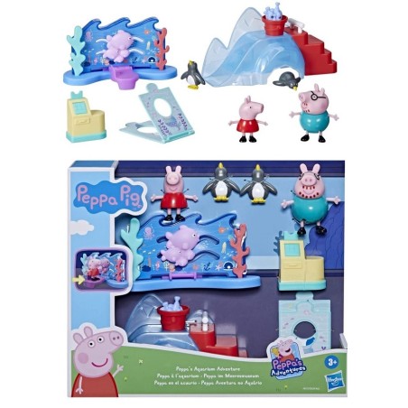Peppa Pig - Peppa en el Acuario - Juguete Preescolar: 4 Figuras y 4 Accesorios - edad 3 años F44115