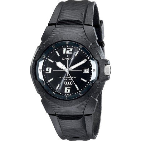 Reloj Hombre analógico MW-600F-1AV con calendario correa resina negra