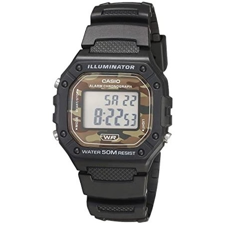 Reloj Casio digital caballero W-218H-5BV correa negra resina esfera militar
