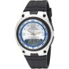 Reloj Casio analógico y digital caballero AW-82-7AV esfera plateada correa negra