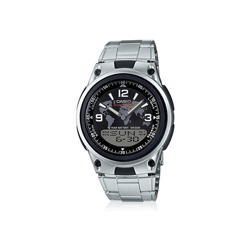 Reloj Casio analógico y digital AW-80D-1A2 esfera negra correa metálica Reloj Casio analógico y digital AW-80D-1A2 esfera negra correa metálica