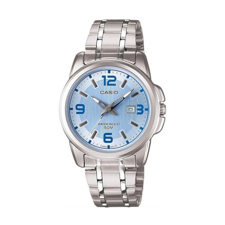 Reloj Casio mujer analógico LTP-1314D-2AV esfera color azul con calendario correa metálica