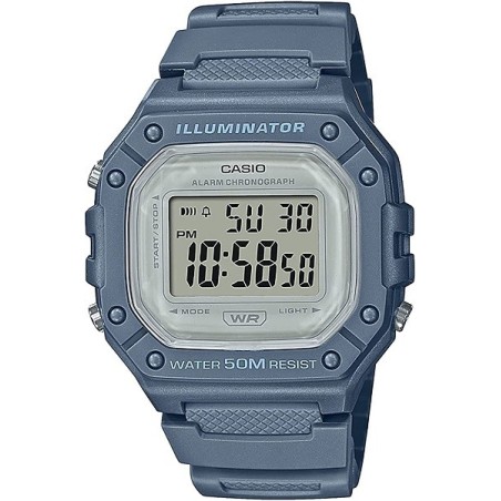 Reloj Casio digital hombre W-218HC-2A esfera gris correa resina gris