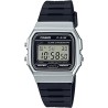 Reloj Casio digital unisex F-91WM-7A caja plateada correa resina negra