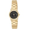 Reloj Casio dorado señora LTP-V002G-1B correa metálica esfera negra con calendario
