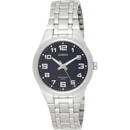 Reloj Casio caballero MTP-1310PD-2B esfera negra correa metálica plateada