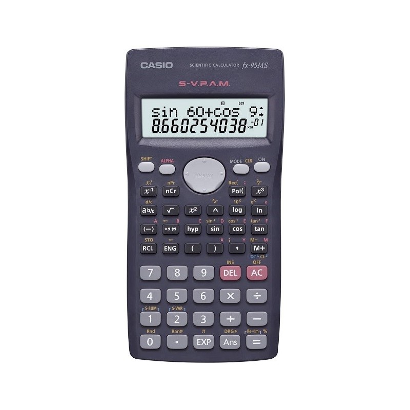 Casio FX-95MS Calculadora científica 244 funciones 2 lineas de display Casio FX-95MS Calculadora científica 244 funciones 2 lineas de display