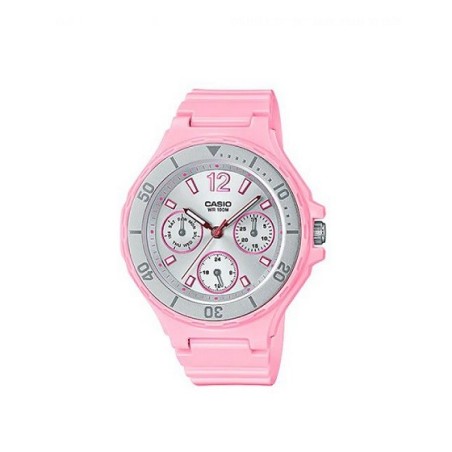 Reloj Casio rosa mujer LRW-250H-4A2 con tres esfera correa resina