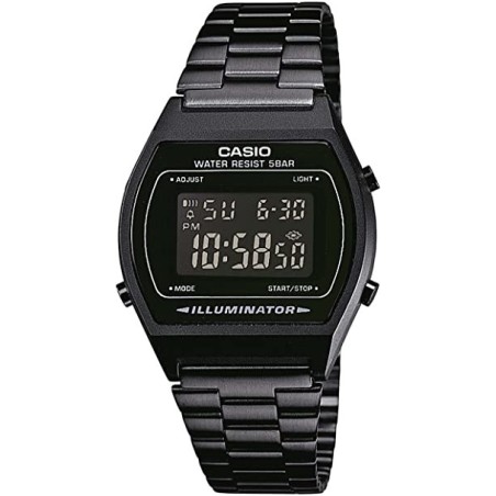Reloj Casio digital unisex B640WB-1B Correa acero color negra esfera negra