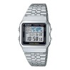 Reloj Casio digital unisex A500WA-1DF correa acero plateada