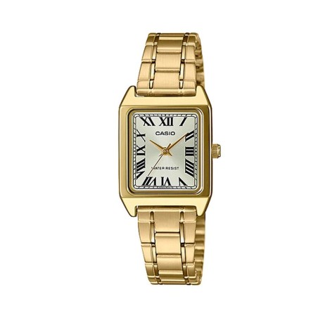 Reloj Casio analógico señora LTP-V007G-9B cadena acero dorado caja cuadrada número romanos