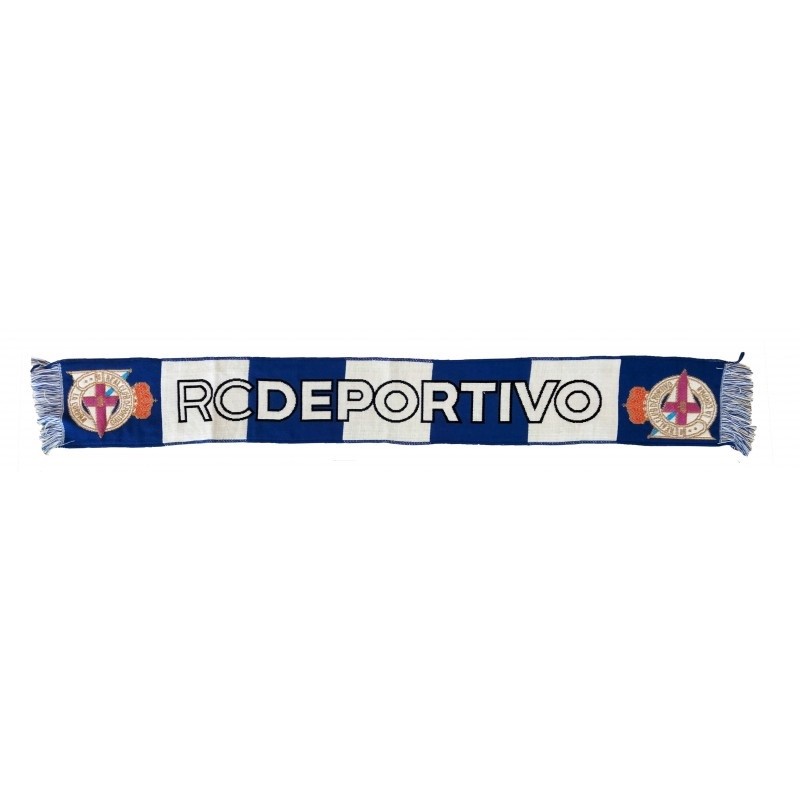 Bufanda Real Club Deportivo de la Coruña telar franja vertical ancha 130x20cm producto oficial