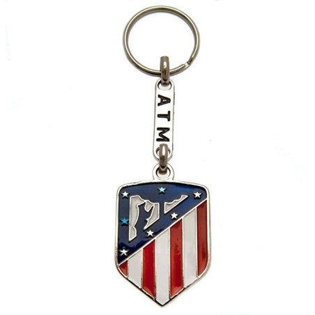 Llavero escudo Atlético de Madrid metal producto oficial plateado