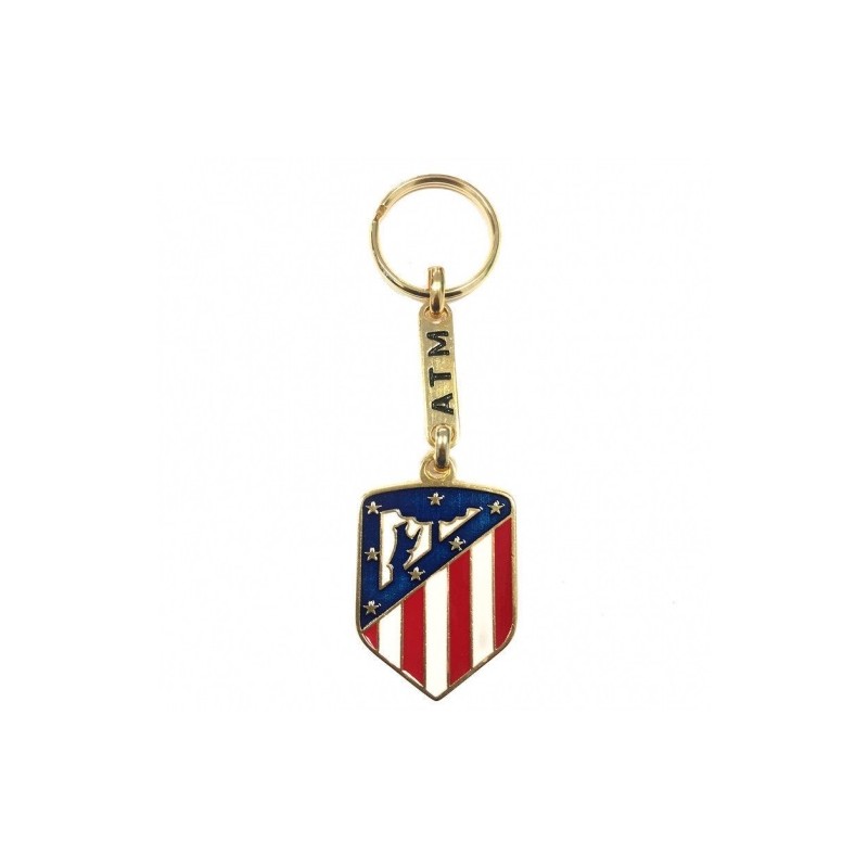 Llavero escudo Atlético de Madrid metal producto oficial dorado