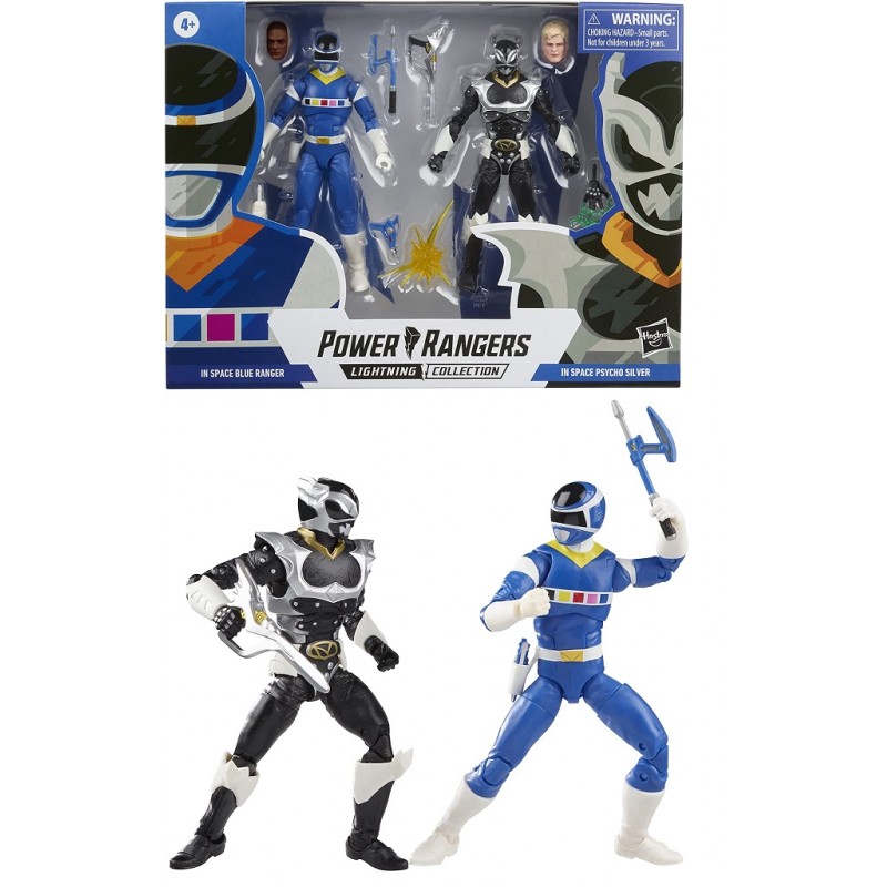 Pack figuras 15cm Power Rangers Lightning Collection In Space Blue vs Silver Psycho Ranger, Hasbro F2047