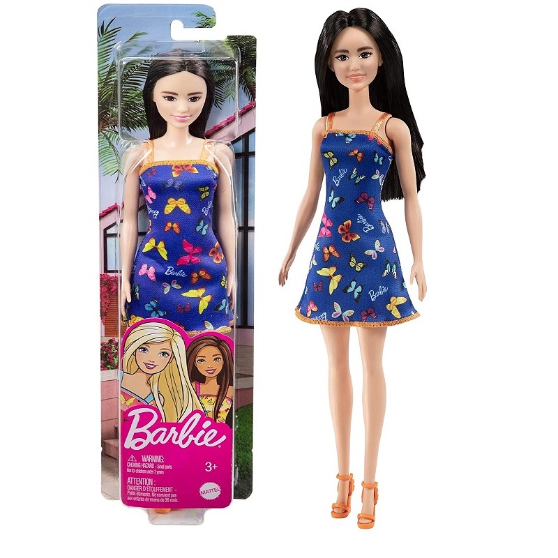 Muñeca Barbie Chic vestido mariposas azul Mattel edad +3 años HBV06