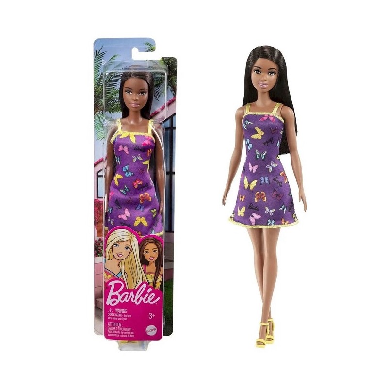 Muñeca Barbie Chic vestido mariposas morado Mattel edad +3 años HBV07