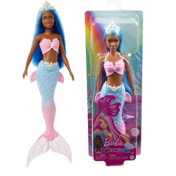 Muñeca Barbie Sirena Dreamtopia corona blanca pelo azul HGR12 Mattel