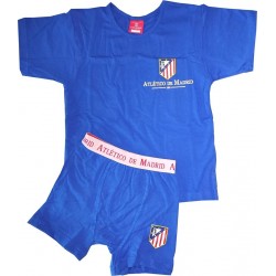 Conjunto interior camiseta y boxer niño Atlético de Madrid