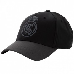 Gorra Real Madrid talla adullto ajustable negra escudo oscuro