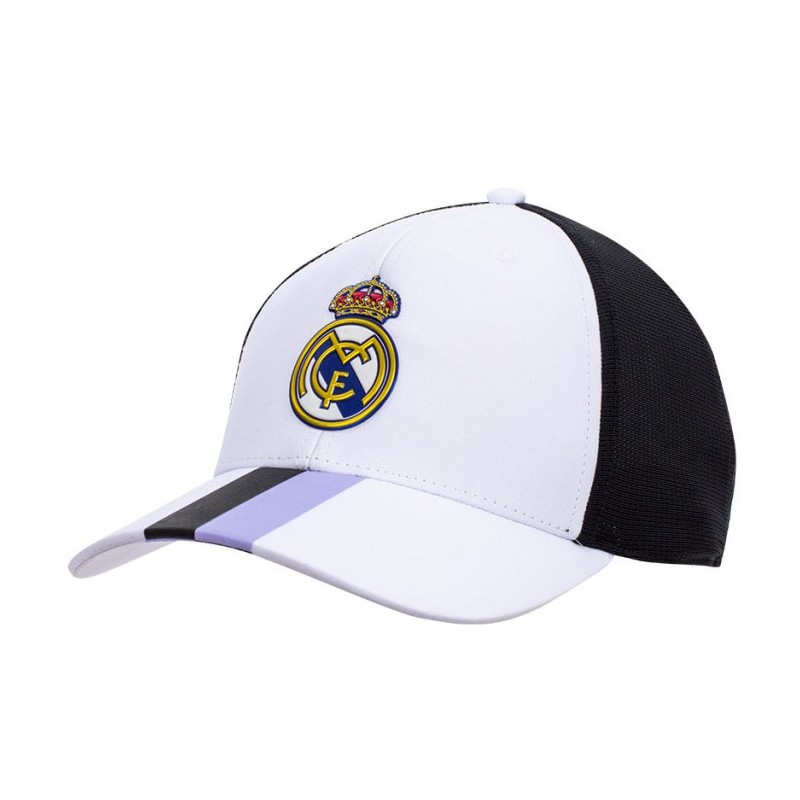 Gorra Real Madrid talla adullto ajustable negra visera blanca