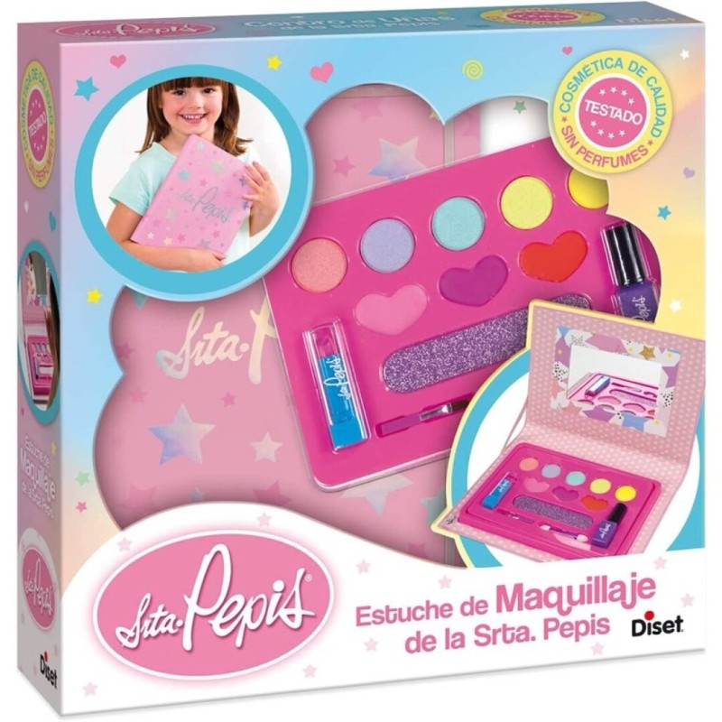 Estuche de maquillaje de la Srta. Pepis  con diferentes maquillajes y un espejito para practicar edad +3 años