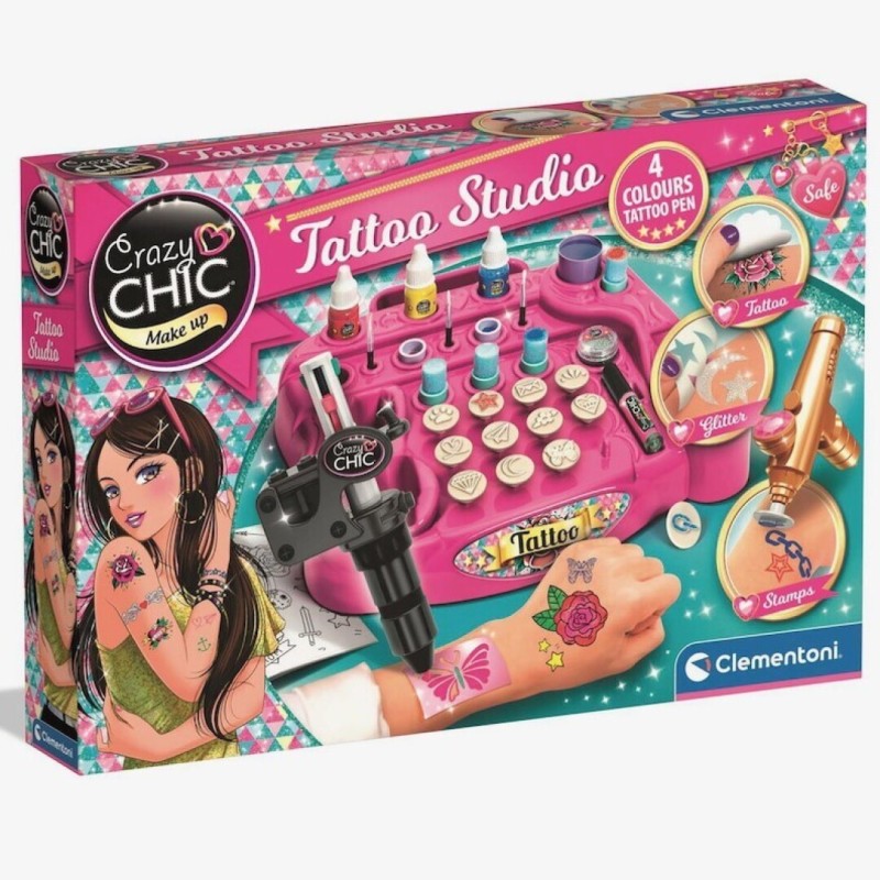 Crea increibles Tatuajes conTattoo Studio Crazy Chic edad + 6 años Clementoni Crea increibles Tatuajes conTattoo Studio Crazy Chic edad + 6 años Clementoni