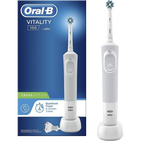 Oral-B Vitality 100 Cepillo de Dientes Eléctrico con Mango Recargable, Tecnología Braun y 1 Cabezal de Recambi