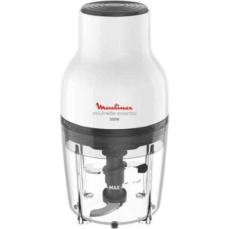 Moulinex Moulinette Essential DJ5201 - Picadora 3 en 1 pica, mezcla y trocea, sistema tapa de presión 300 W, capacidad 0.4 L, pa