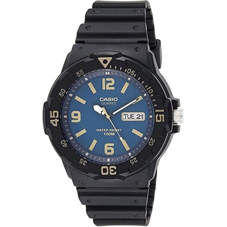 Casio MRW-200H-2B Reloj Analógico cuarzo correa resina negra esfera azul